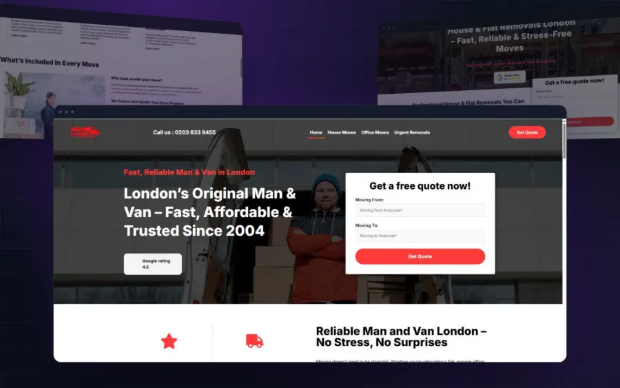 Man and Van homepage