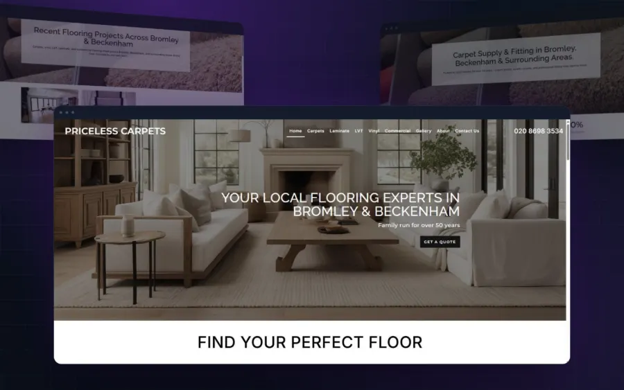 Priceless Carpets homepage